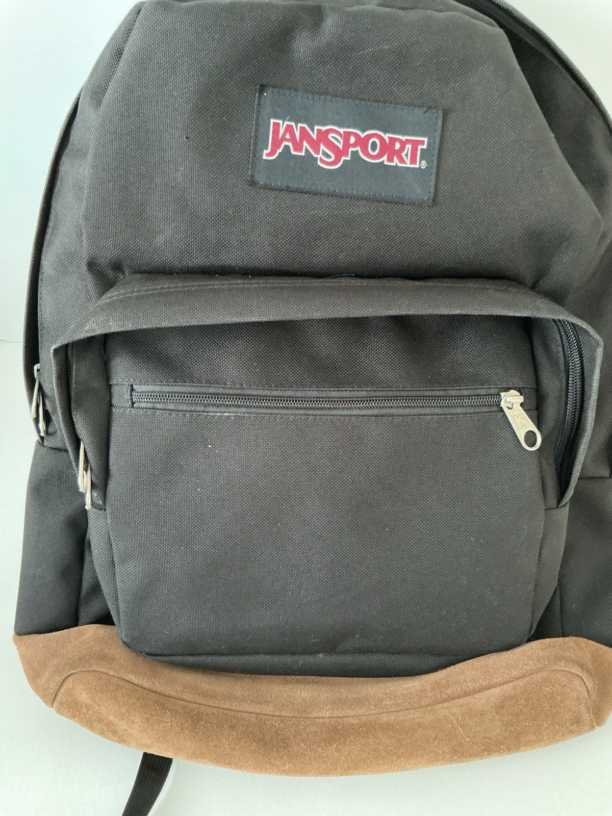 Classic JanSport Right Pack Backpack – Black w/Brown Suede Bottom