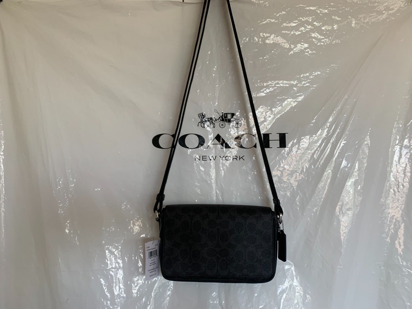 NWT Coach CDZ95 Jack Small Flap Crossbody Bag Signature Canvas and Leather
