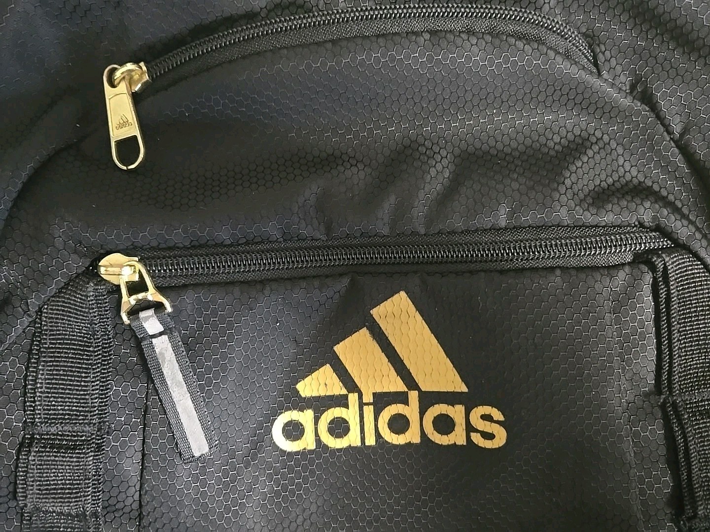 Adidas Excel 6 Load Spring Backpack 18″ Black & Gold School/Office/Travel EUC