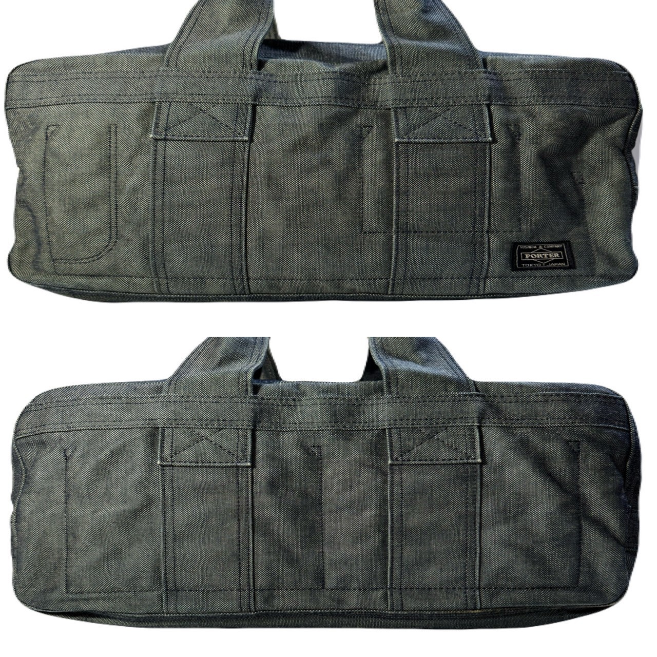 PORTER Deeper Boston Bag Gray Denim Quilted Yoshida Japan