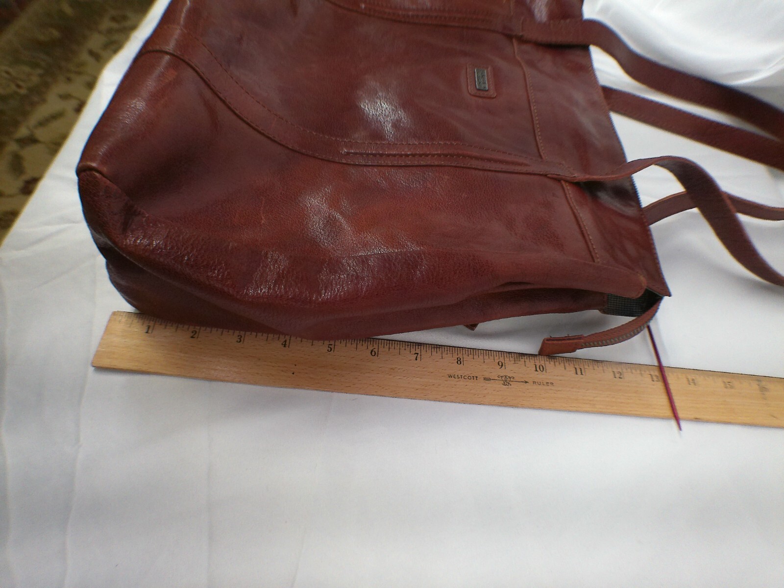 Spikes & Sparrow Brown Leather Briefcase Business Carrying Bag w/ Handles