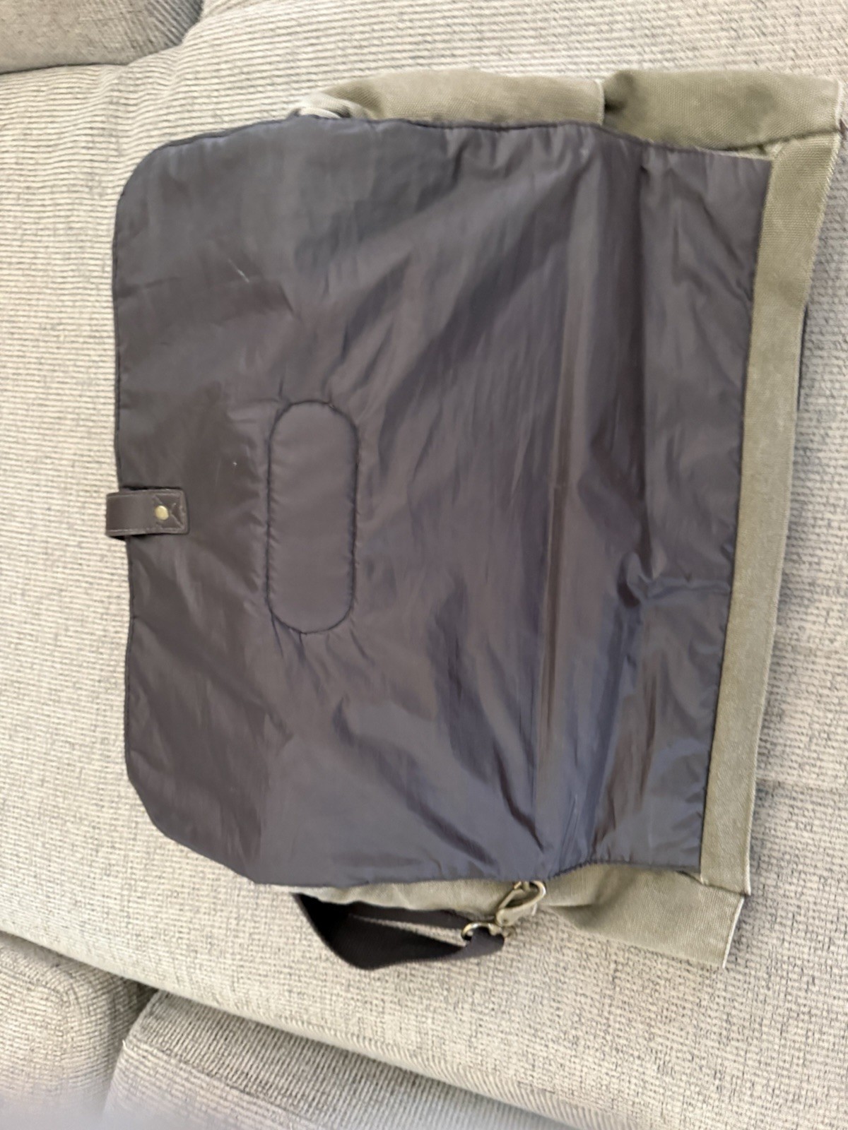 CHAPS Messenger Canvas Laptop Shoulder Bag Elmhurst Business. Green- Brown