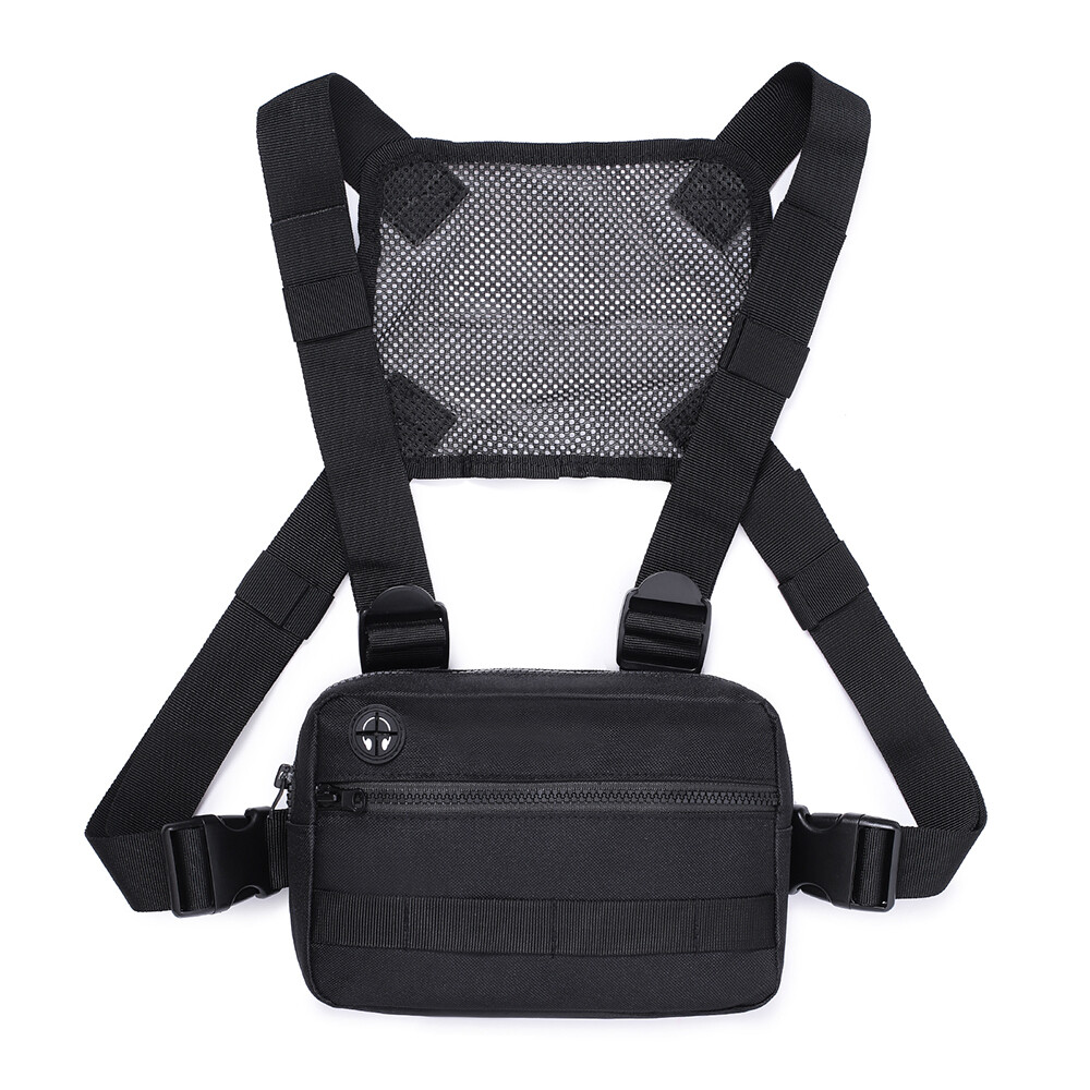 Men Tactical Molle Chest Rig Bag Front Pouch Recon Kit Bag Sport Protective Vest