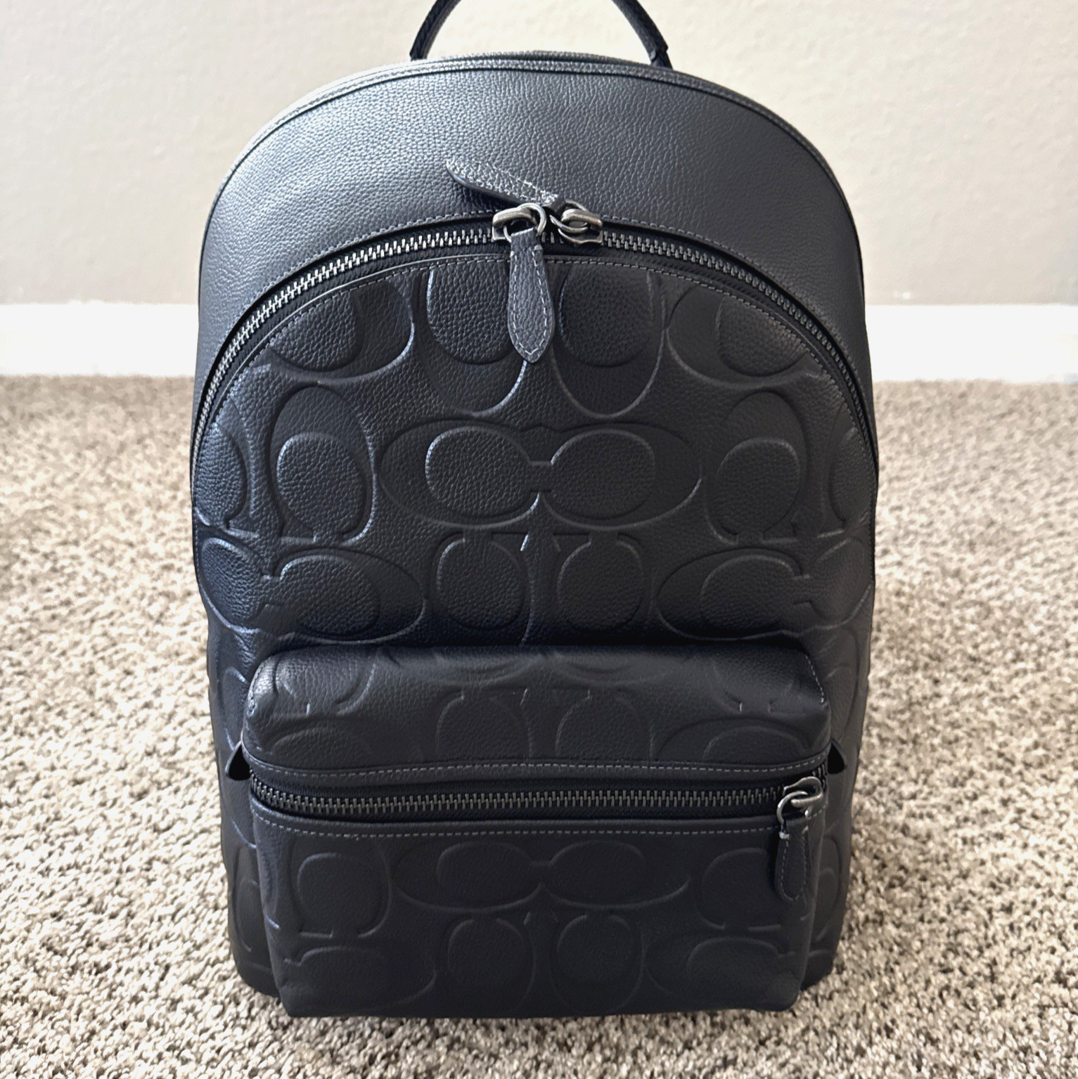 Coach Men’s Backpack Charter Signature Leather 16″ Laptop Black New Without Tags
