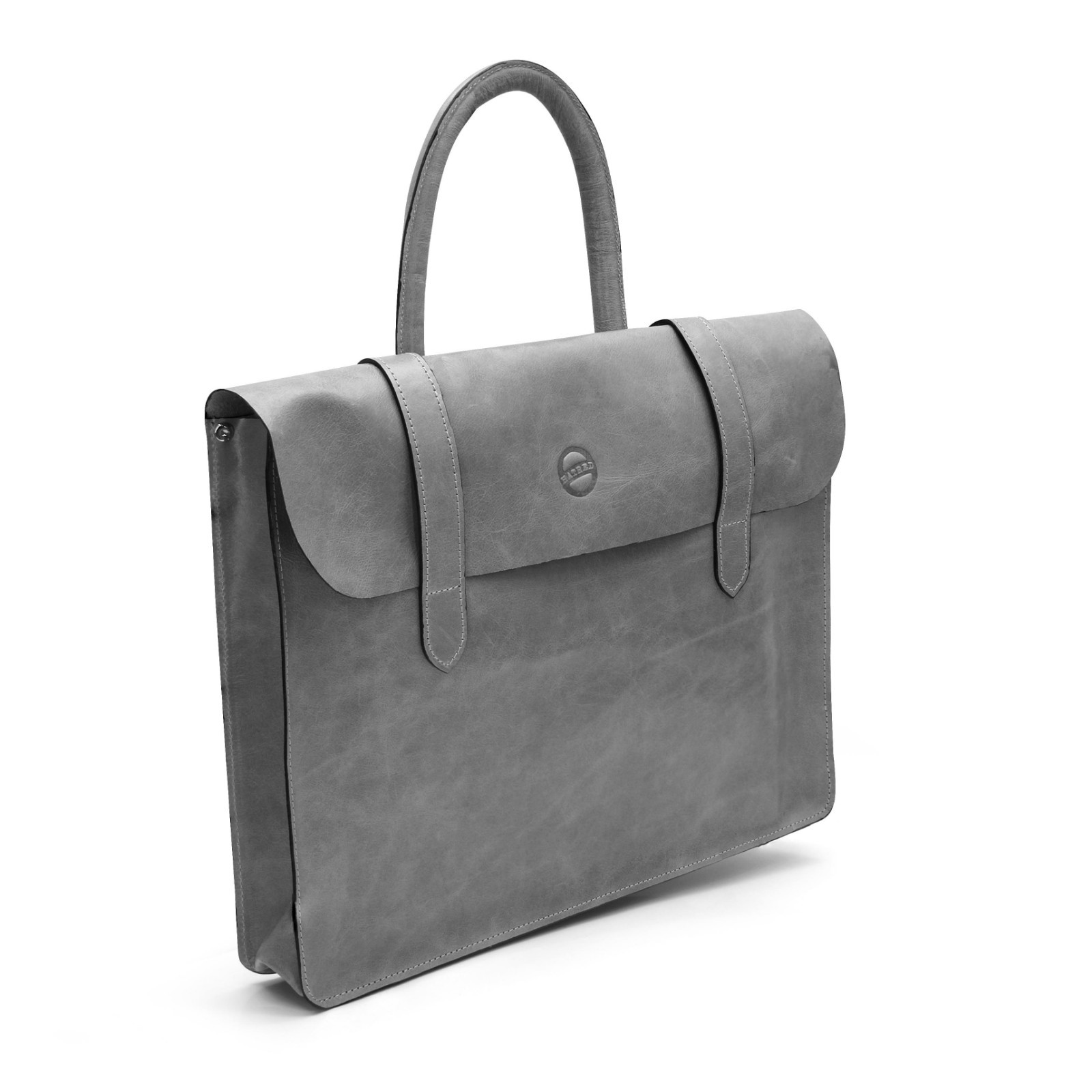 Document iPad Handmade Music Bag Grey Genuine Leather Unisex Messenger Briefcase