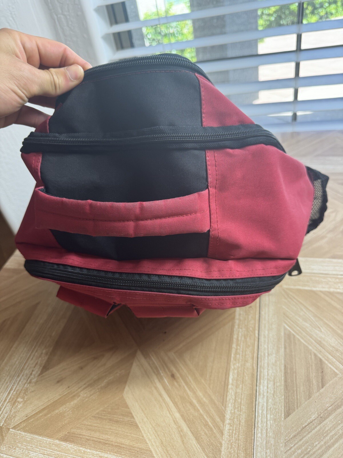 Vintage JanSport Backpack Classic Zip Up Bag Red MADE IN USA See Last Pic