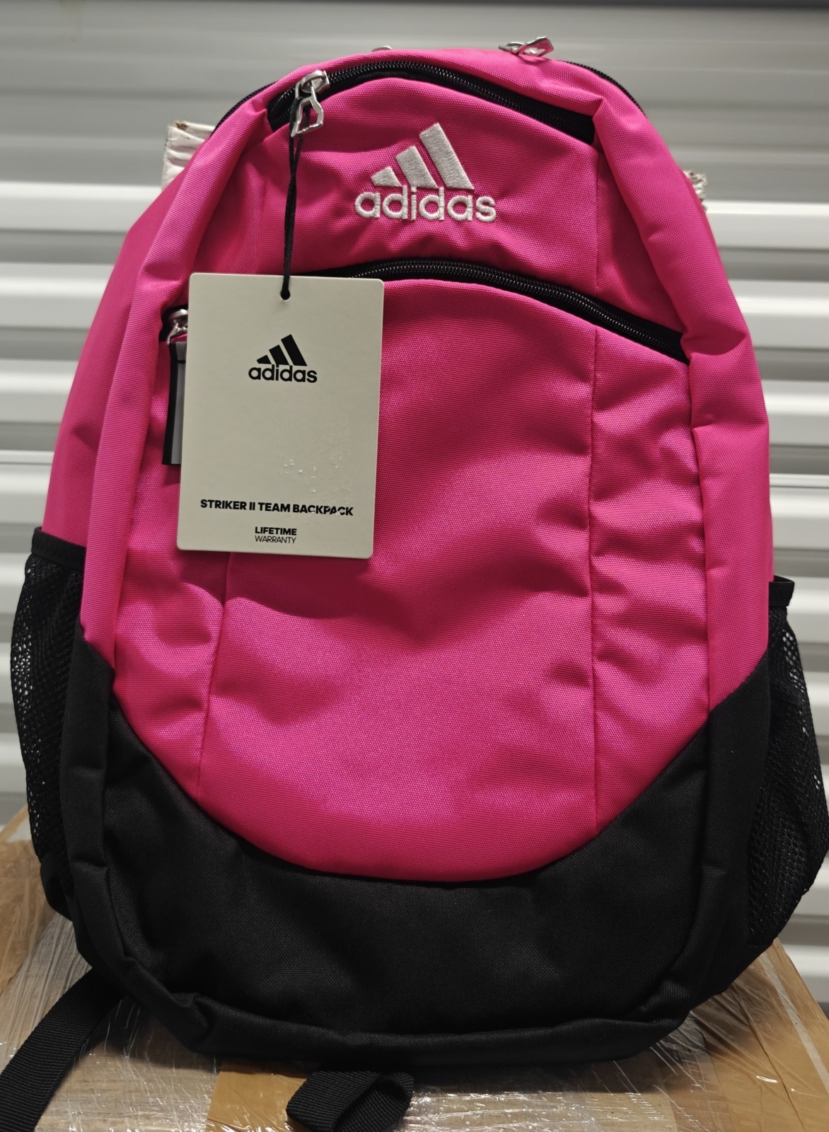 Adidas Striker II Team Backpack Pink Black Multiple Pockets