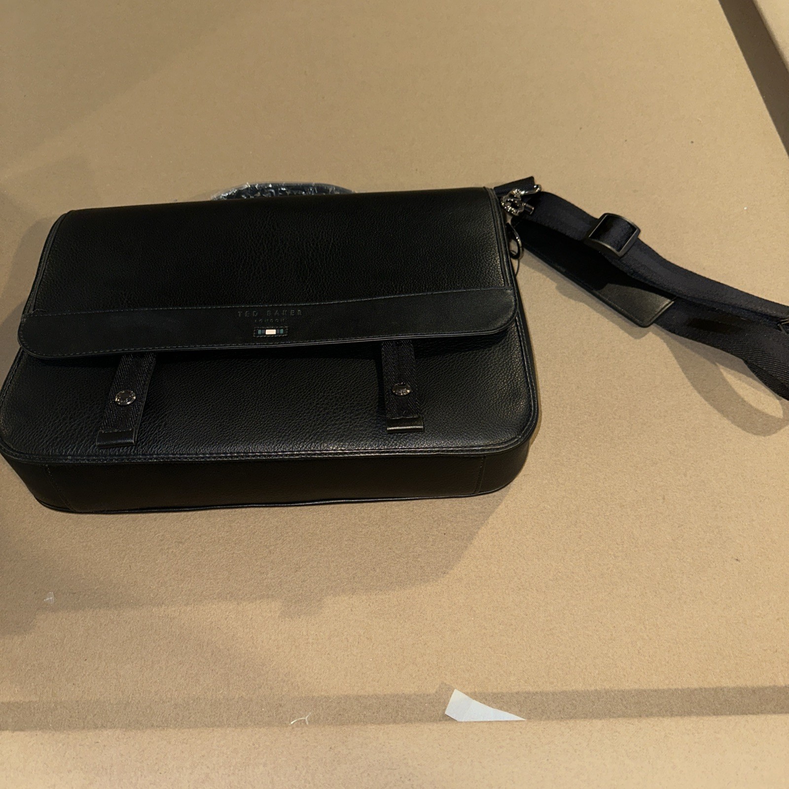 Ted Baker Irvine Pebbled Magnetic Snap Messenger Bag