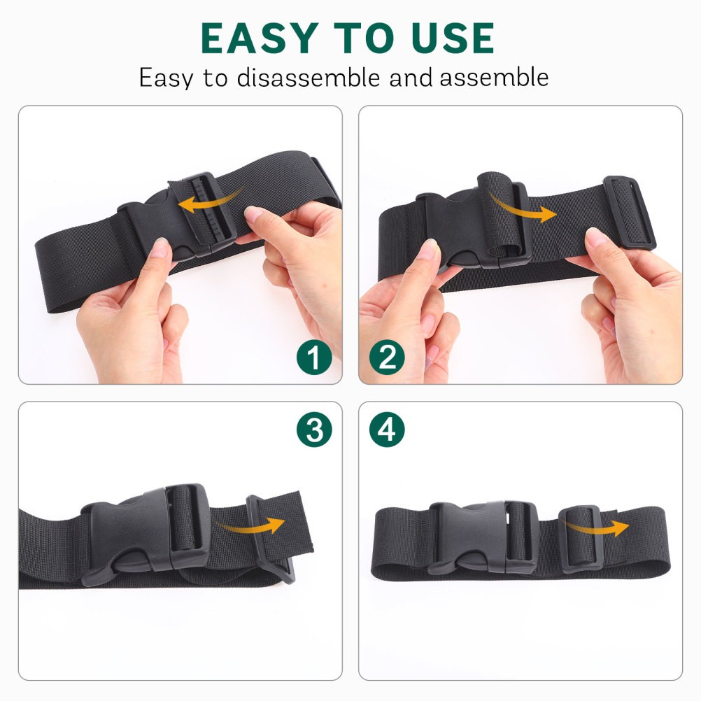 2 Count Everywhere Belt Bag Extended Strap Extenders Black Fanny Pack for