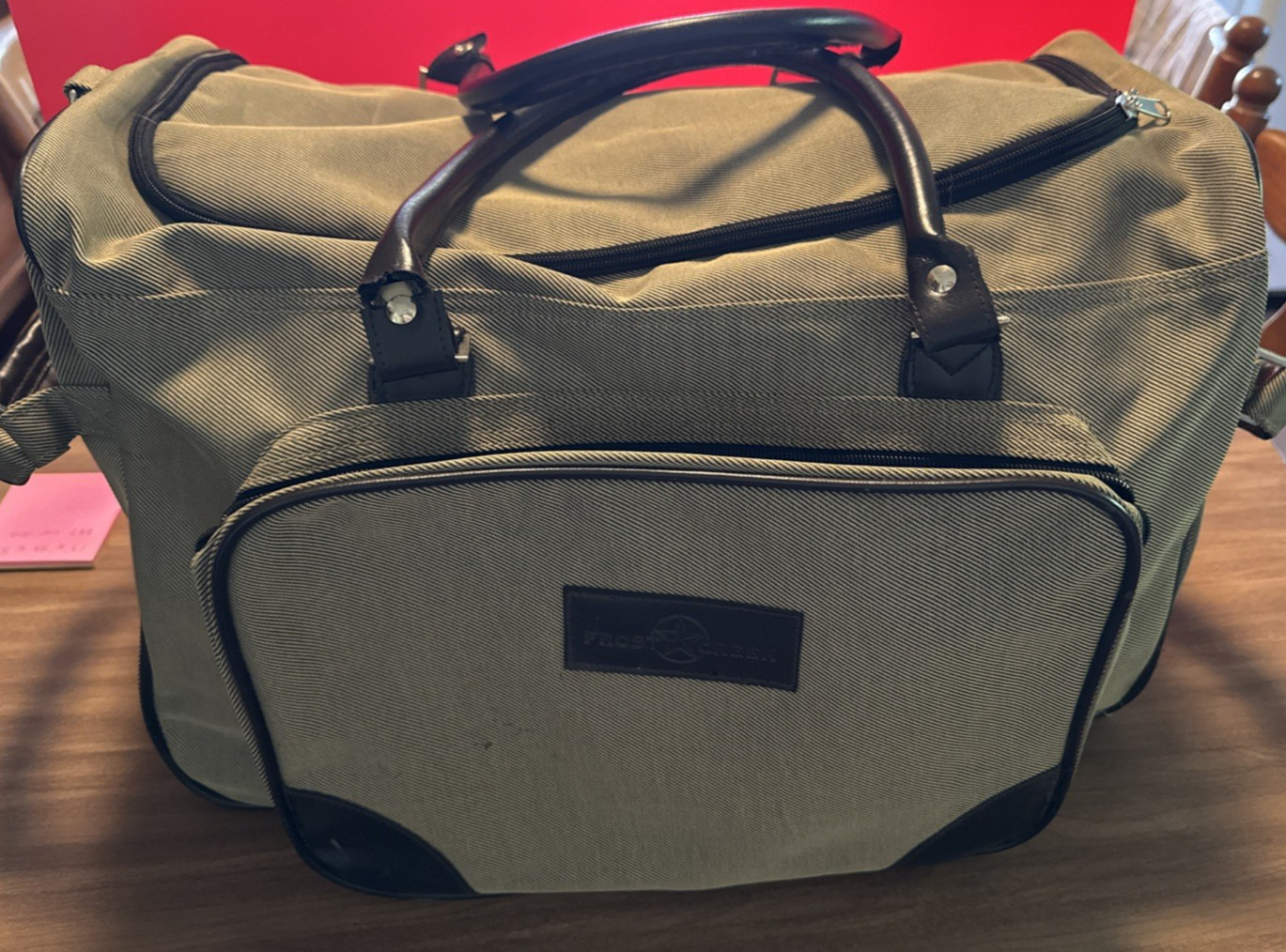 Duffle Bag Frost Creek w/shoulder strap+handles, 17inx12inx6in 2outside pockets