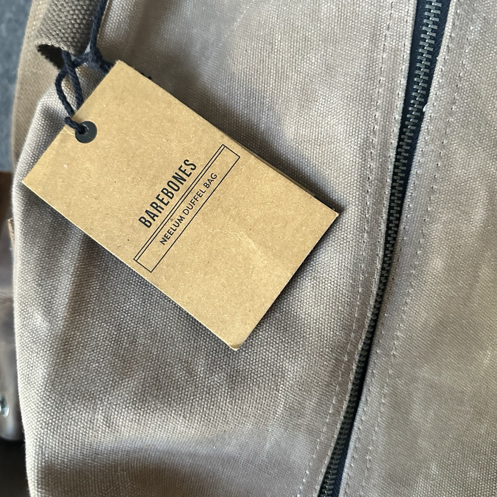NWT Barebones Neelum Duffel Bag Waxed Canvas Rugged Travel Bag With Strap