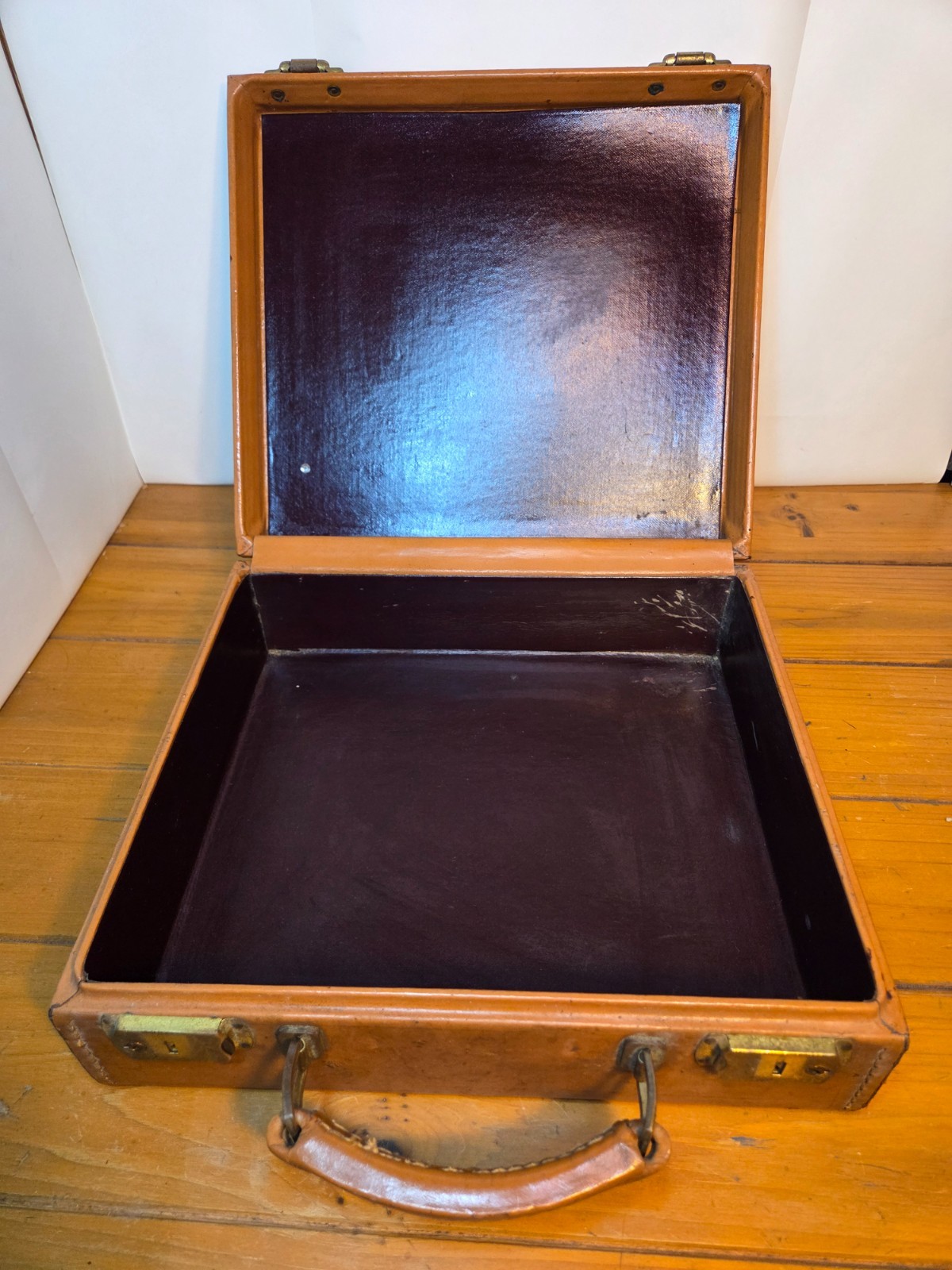 Vintage Brown Leather Briefcase Attache Case