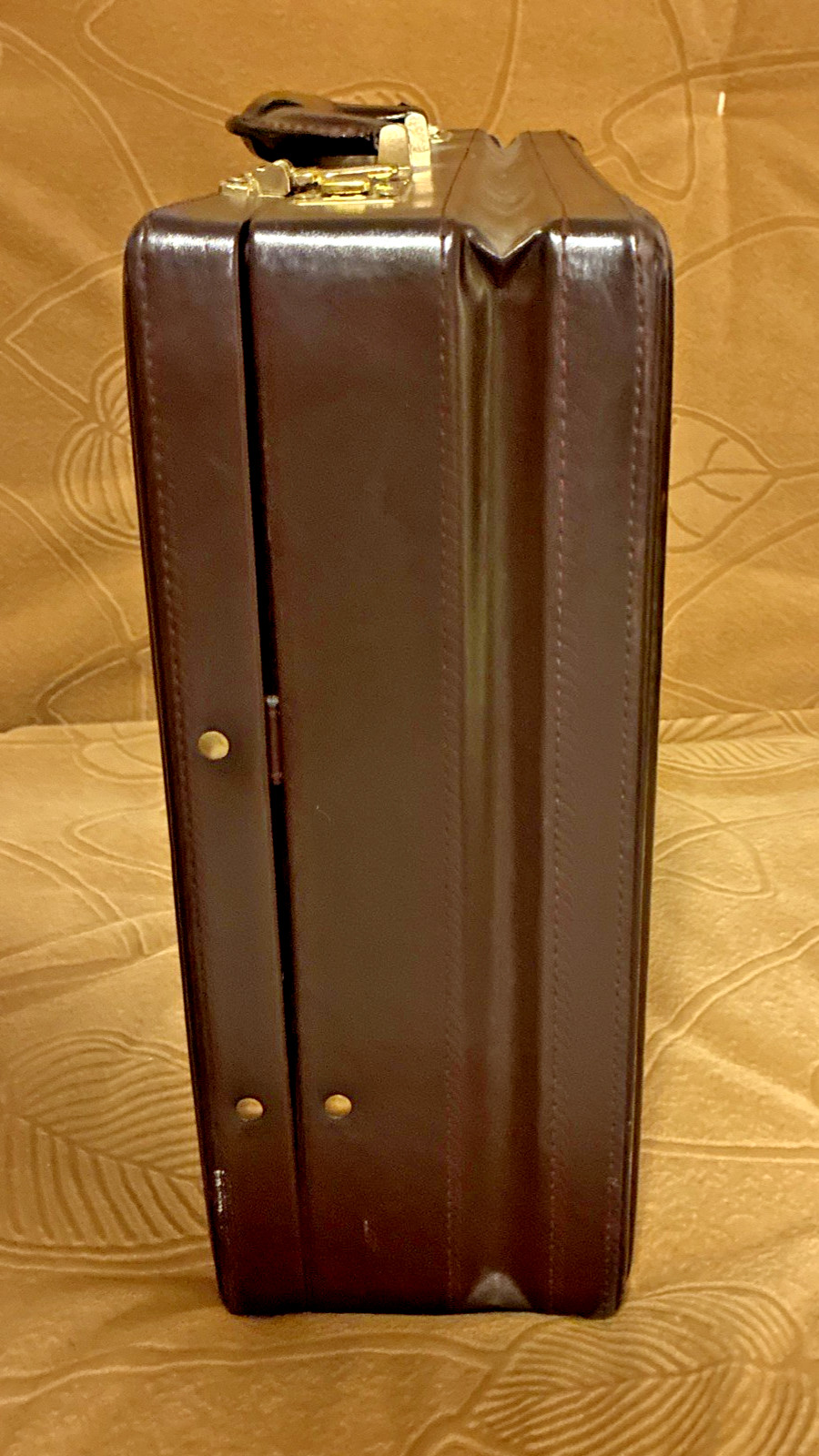 Vintage Lucas leather Hard Sided Briefcase Combo Locks Burgundy
