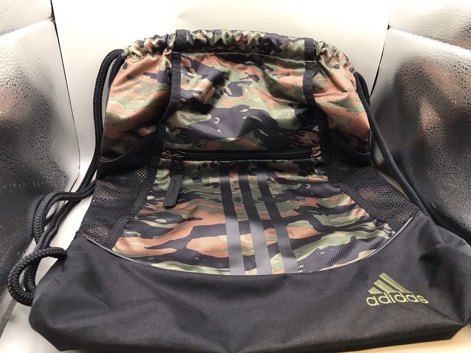 Adidas Alliance II Sackpack Camouflage Front Black Back Backpack Bag