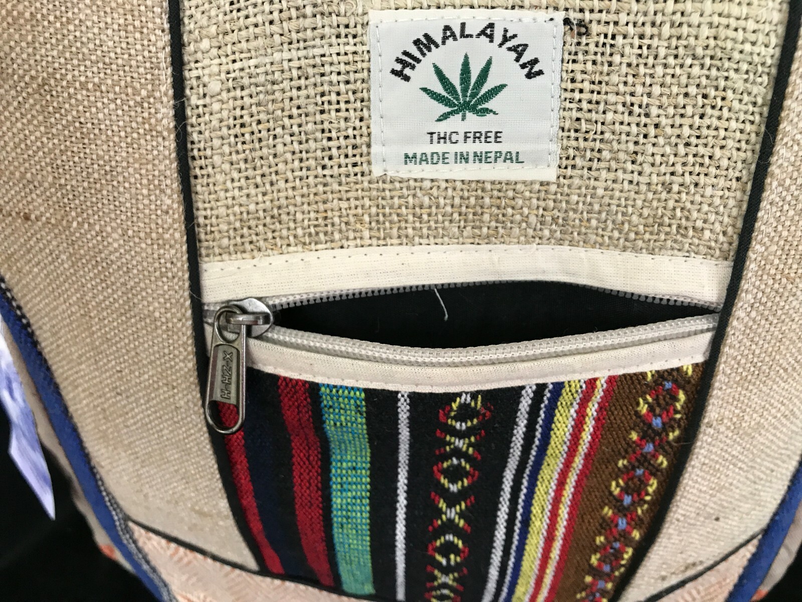 Himalayan THC free Nepal Hemp padded Hand made school backpack book bag New tags