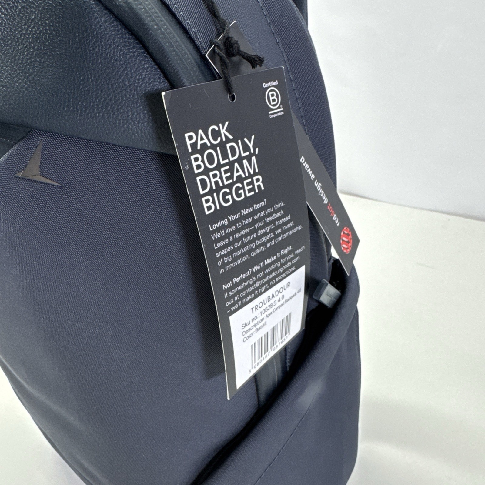 Troubadour Apex 4.0 Compact Backpack 16L Ergonomic/Water Resistant Ink Blue