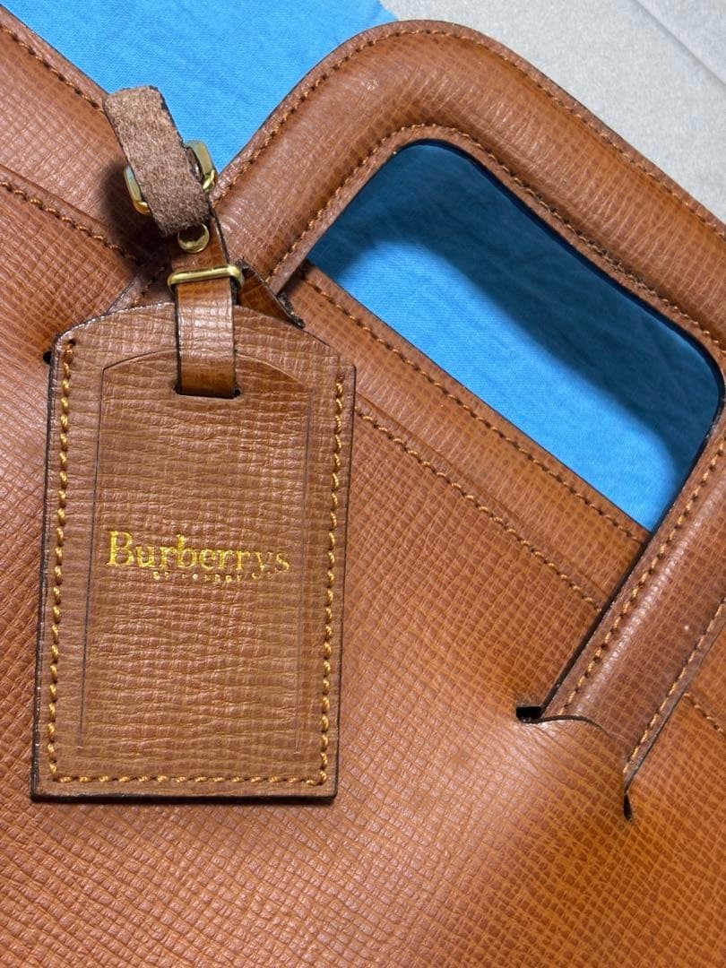 Burberrys Leather Briefcase Vintage Brown Business Bag 42cm/30cm Width