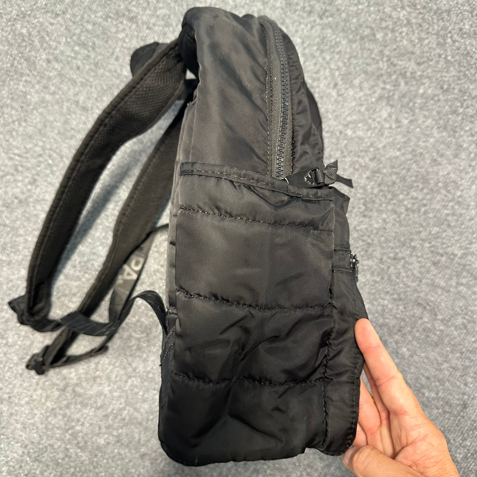 Pajar Twill Dome Quilted Puff Backpack Black Neutral Laptop Pocket Luggage Strap