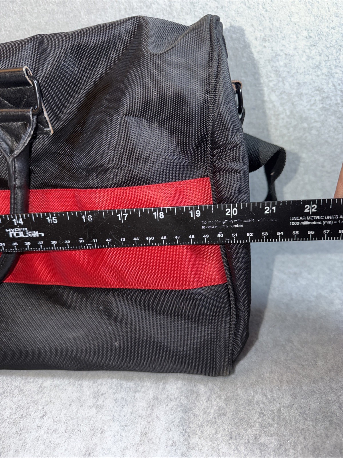 Ralph Lauren Polo Black Red Nylon Duffle Bag Shoulder Strap 20x11x8