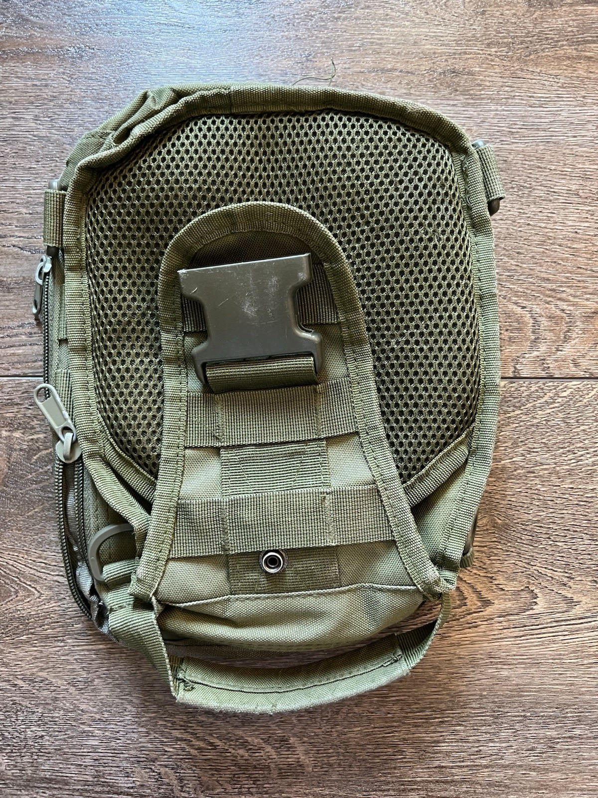 Green Nylon Tactical Multiple Compartments Heavy Duty Sling Bag *No Strap*