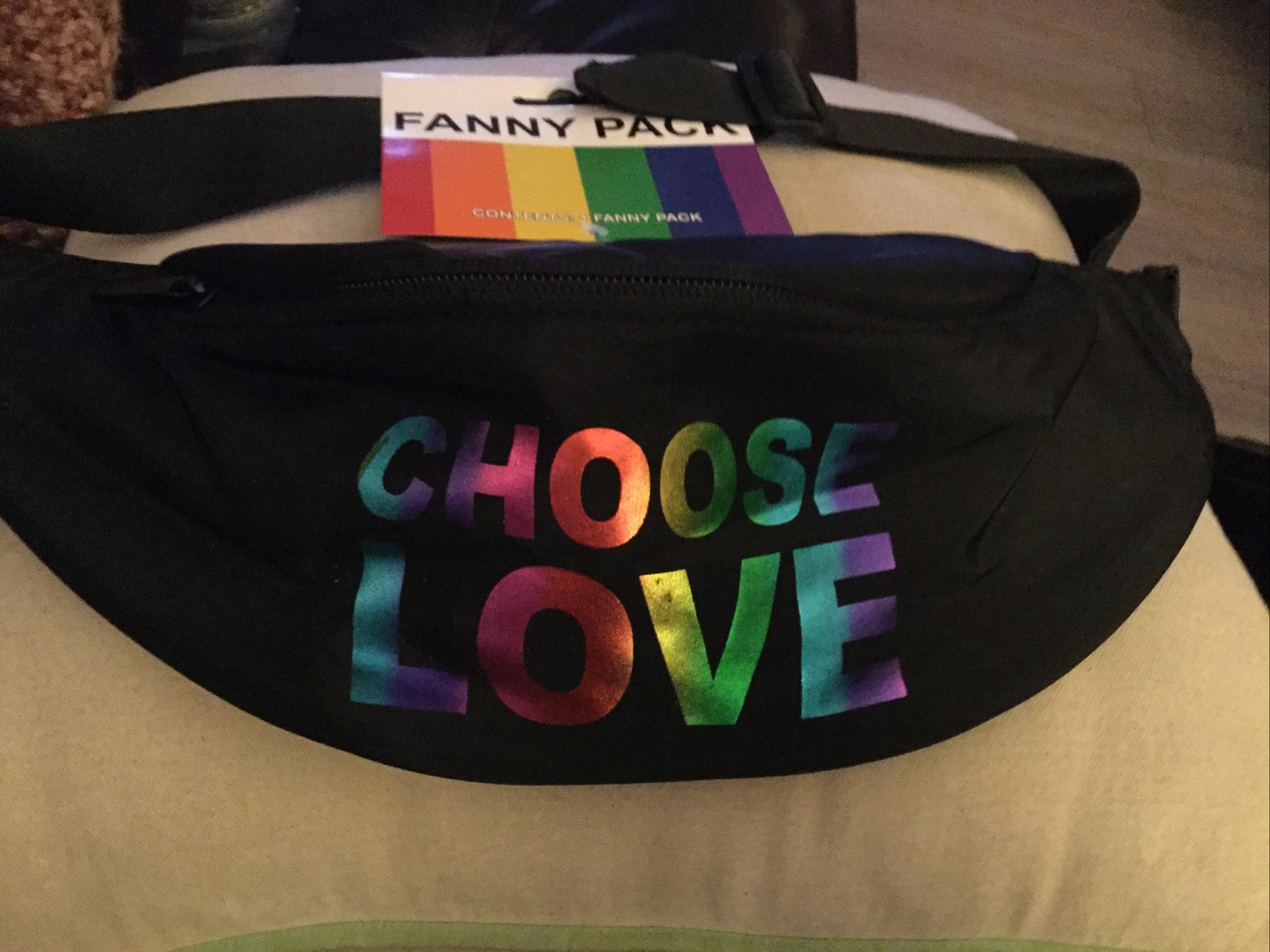 Fanny Pack ❤️Choose Love ❤️Black /Metallic Colors LBGTQ ~ NWT