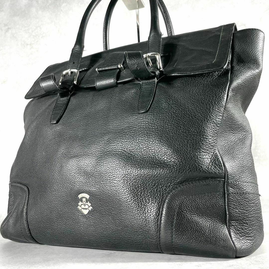 BALLY Genuine leather black tote handbag business use Exclusive 35×38.5×10cm