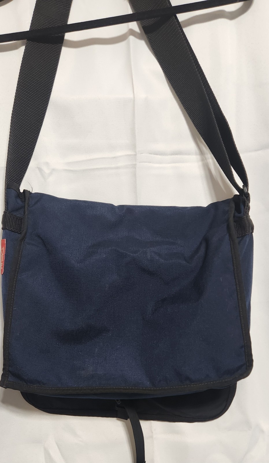 Manhattan Portage Red Label Blue Messenger Bag Laptop Expandable Embroidered USA