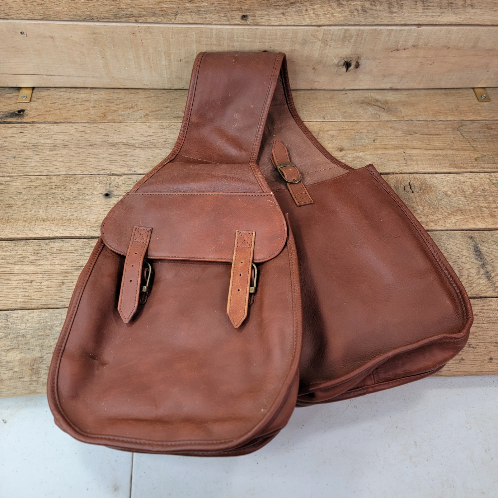Scully Mens Wah Maker Classic Saddle Bag Brown Western Horse Tack