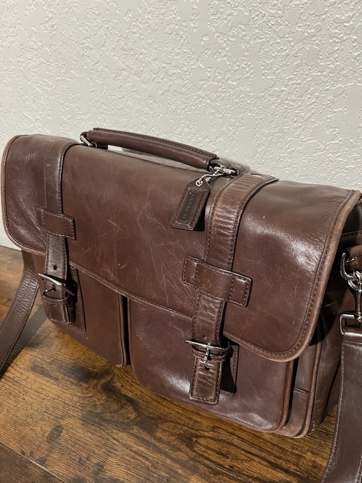 Vintage Coach Wall Street Bag Brown Glove Leather #A33-5241 Rare
