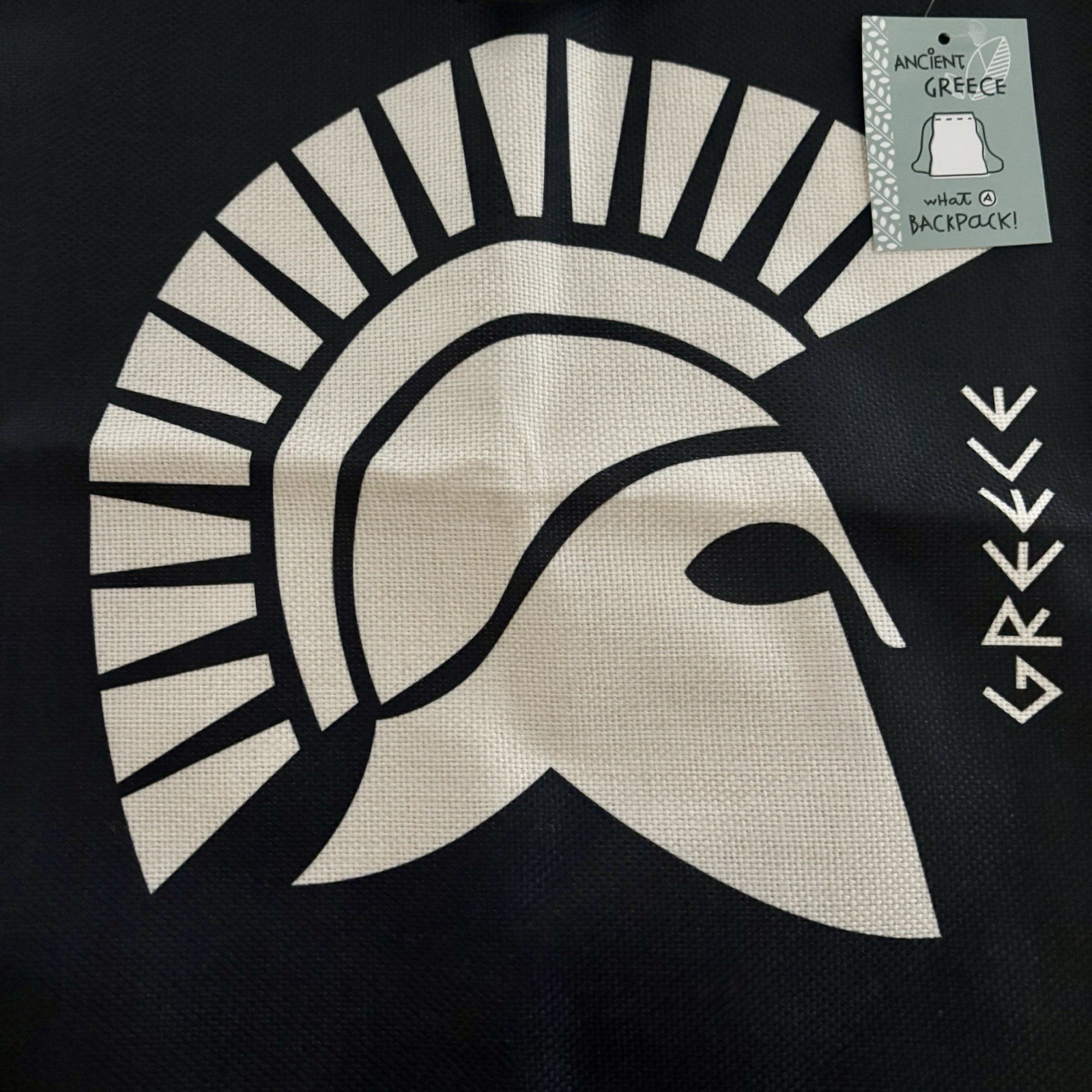 Greece Spartan Graphic Print Drawstring Backpack Gym Sack Athens Travel Souvenir