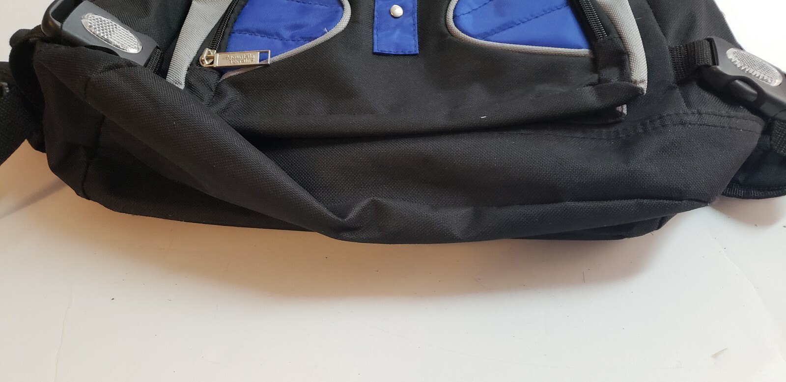 Mountain Terrain Backpack Black/Blue Multi-Pockets School Backpack Zippered
