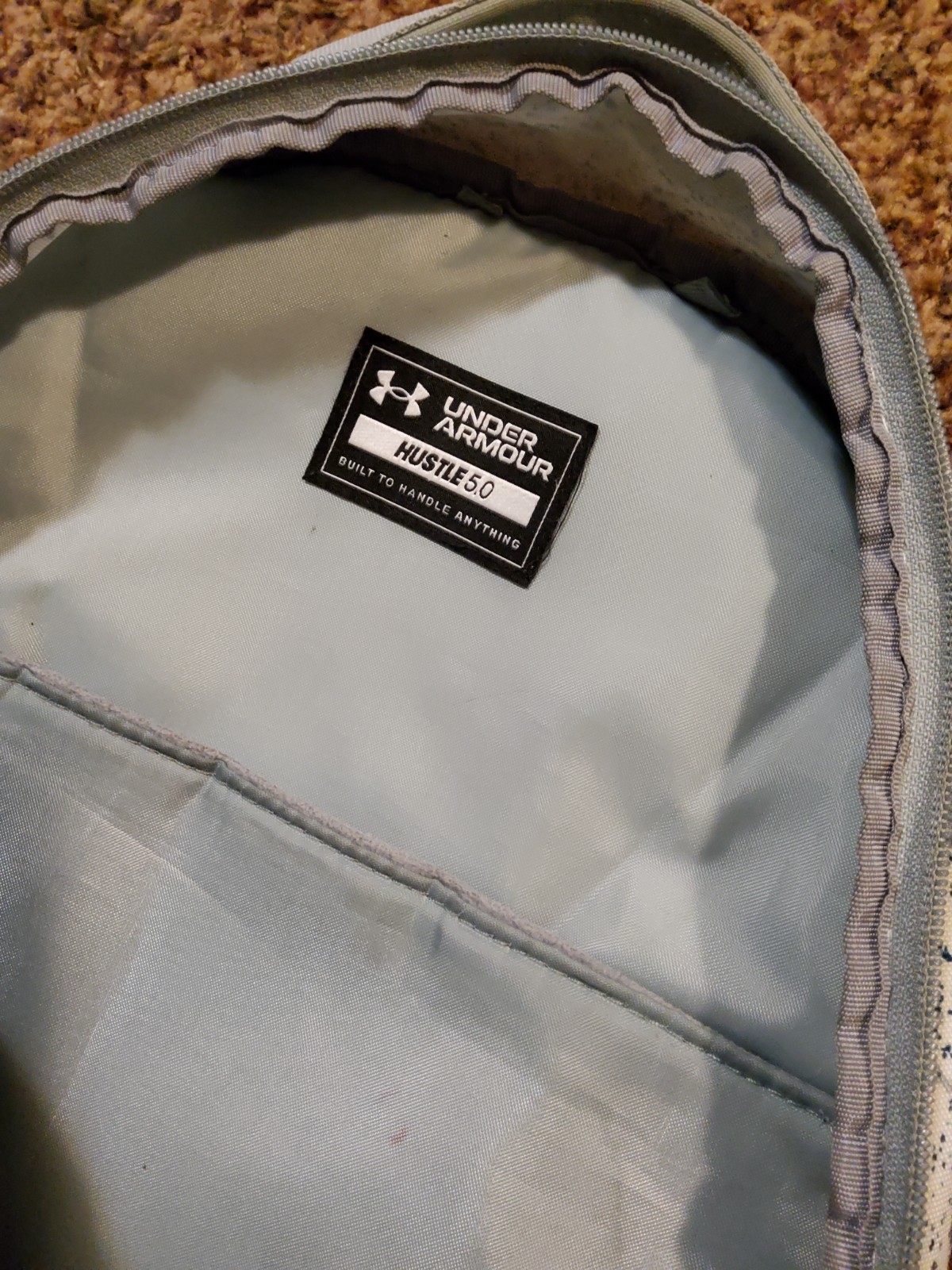 Under Armour Hustle 5.0 Backpack UA Storm White/Light Gray Speckled Laptop Bag