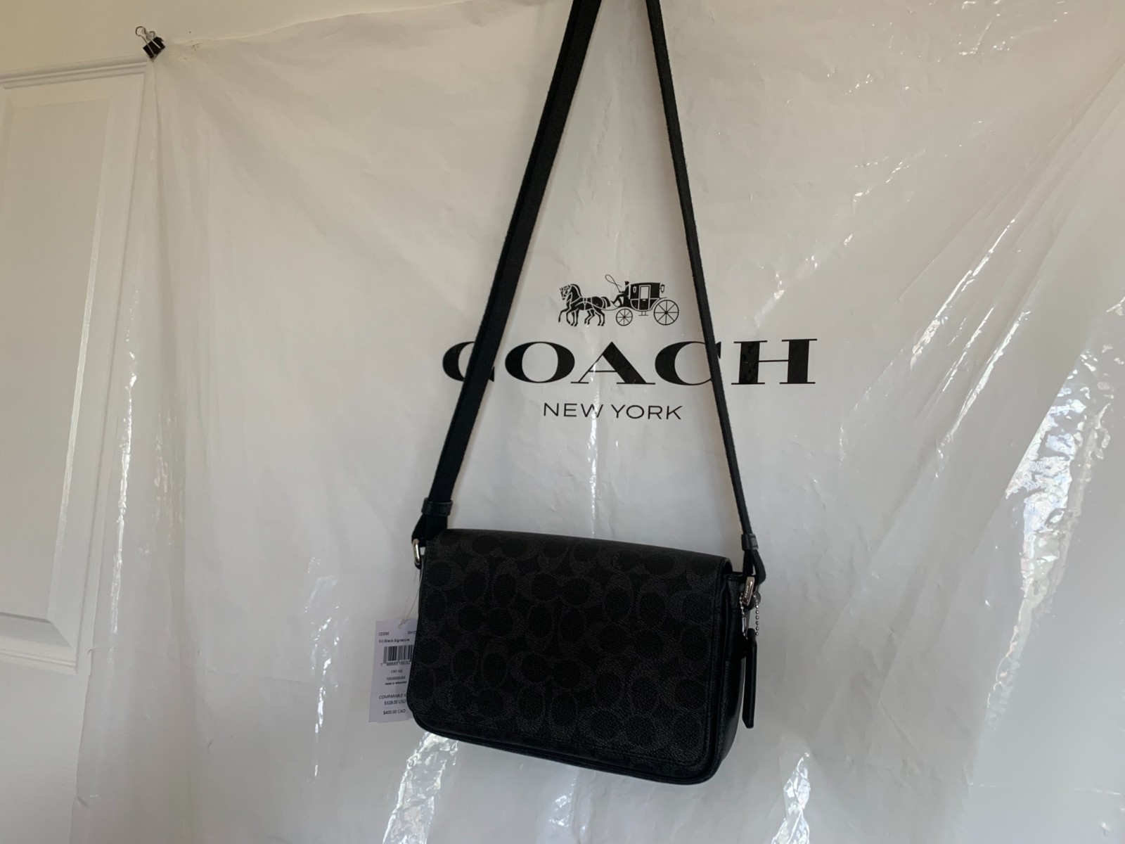 NWT Coach CDZ95 Jack Small Flap Crossbody Bag Signature Canvas and Leather