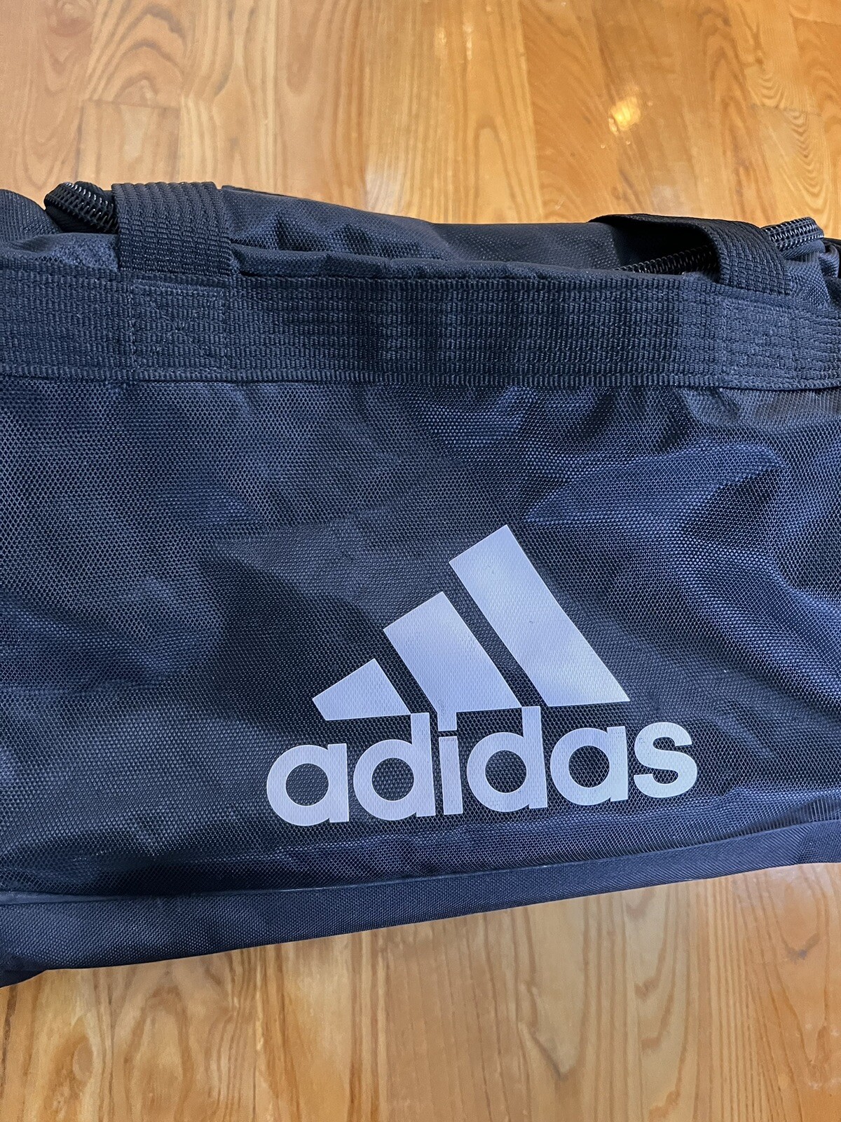 Adidas Diablo Duffel Bag BLACK WHITE LOGO ZIP TOP Fits Gym Locker LIFETIME