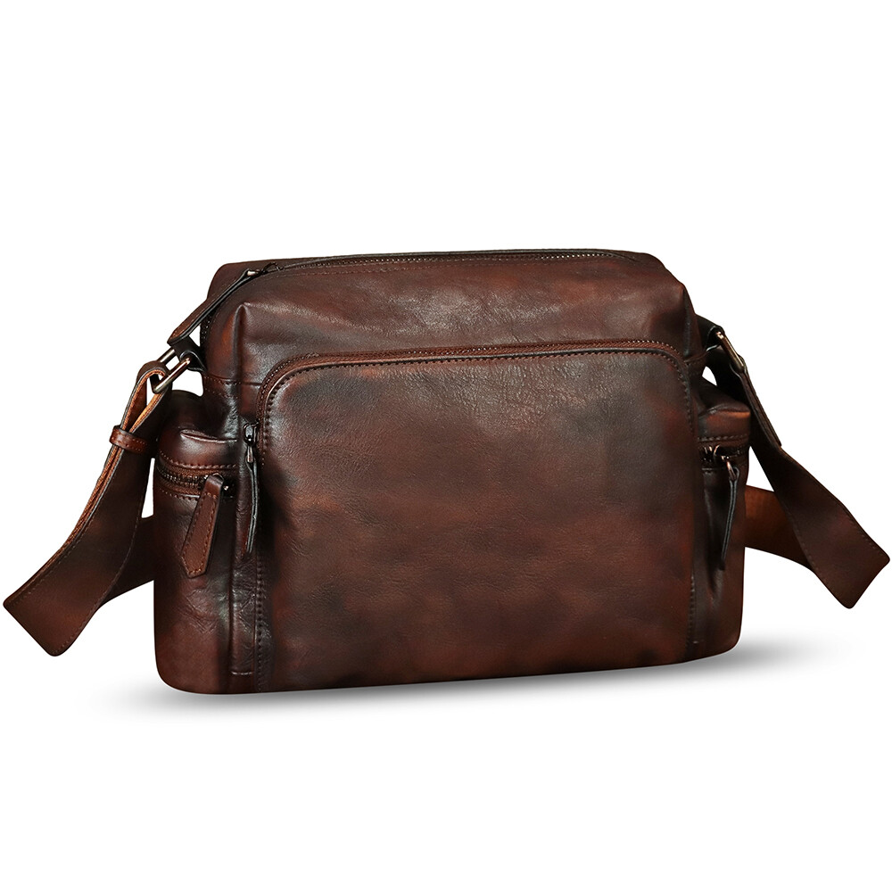 Genuine Leather Purses for Men Vintage Messenger Bag Crossbody Shoulder Bag
