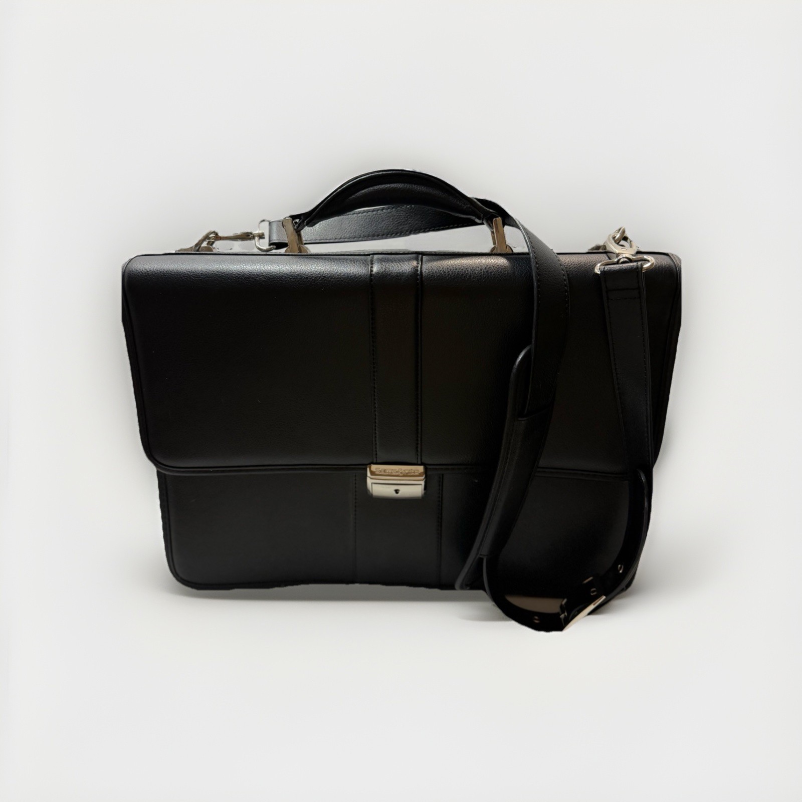 Samsonite Black Briefcase/Document Case Push Lock Top Handle Shoulder Strap