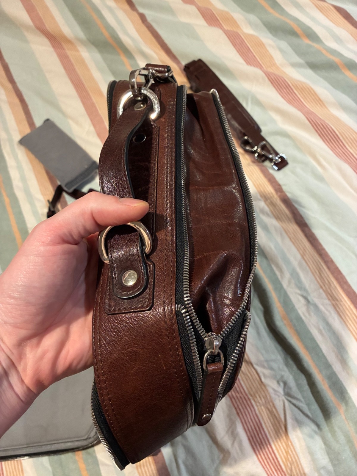 Leather men’s work / camera bag, satchel, backpack