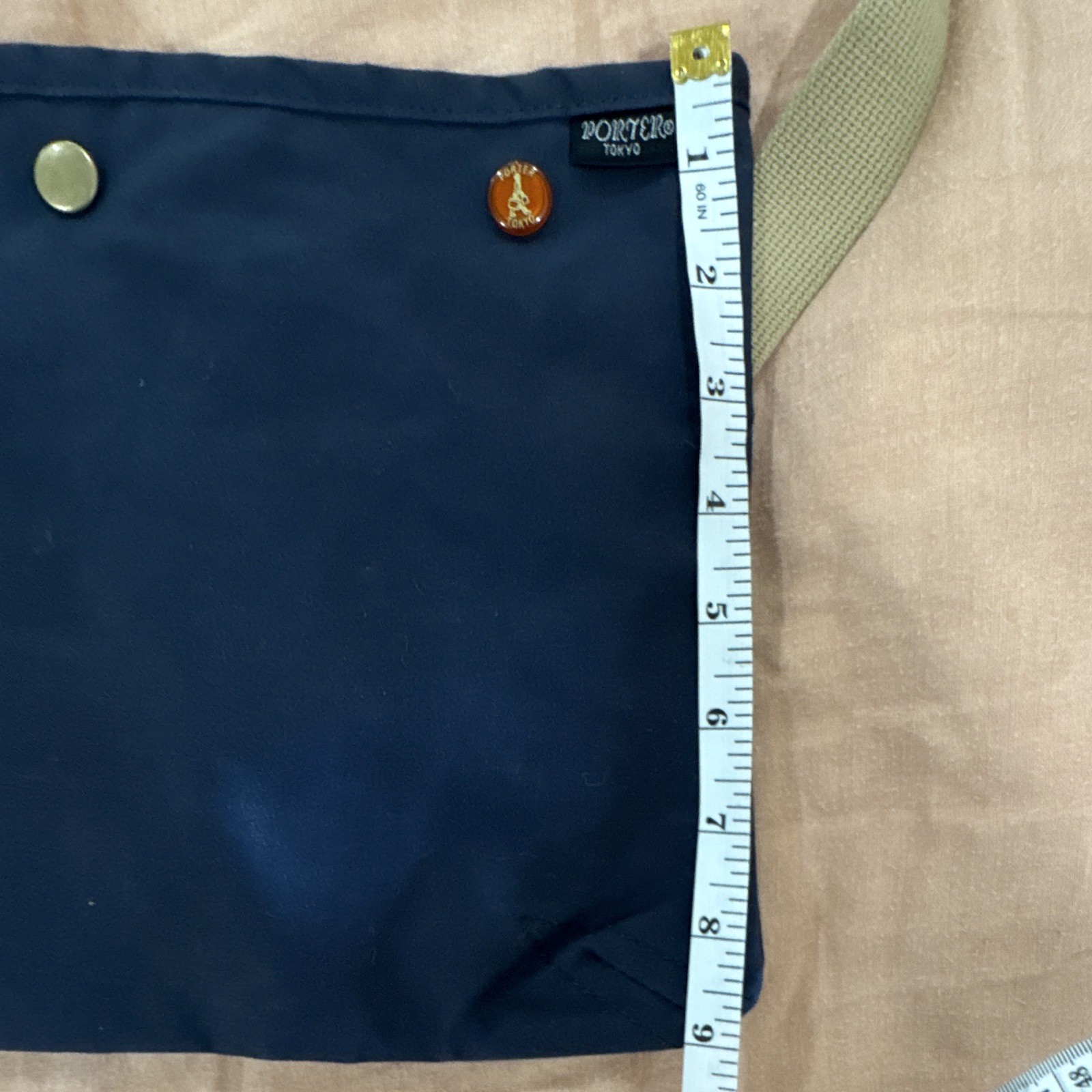 Porter Yoshida Navy Medium Shoulder/Crossbody Bag Adjustable Strap Snap Zip