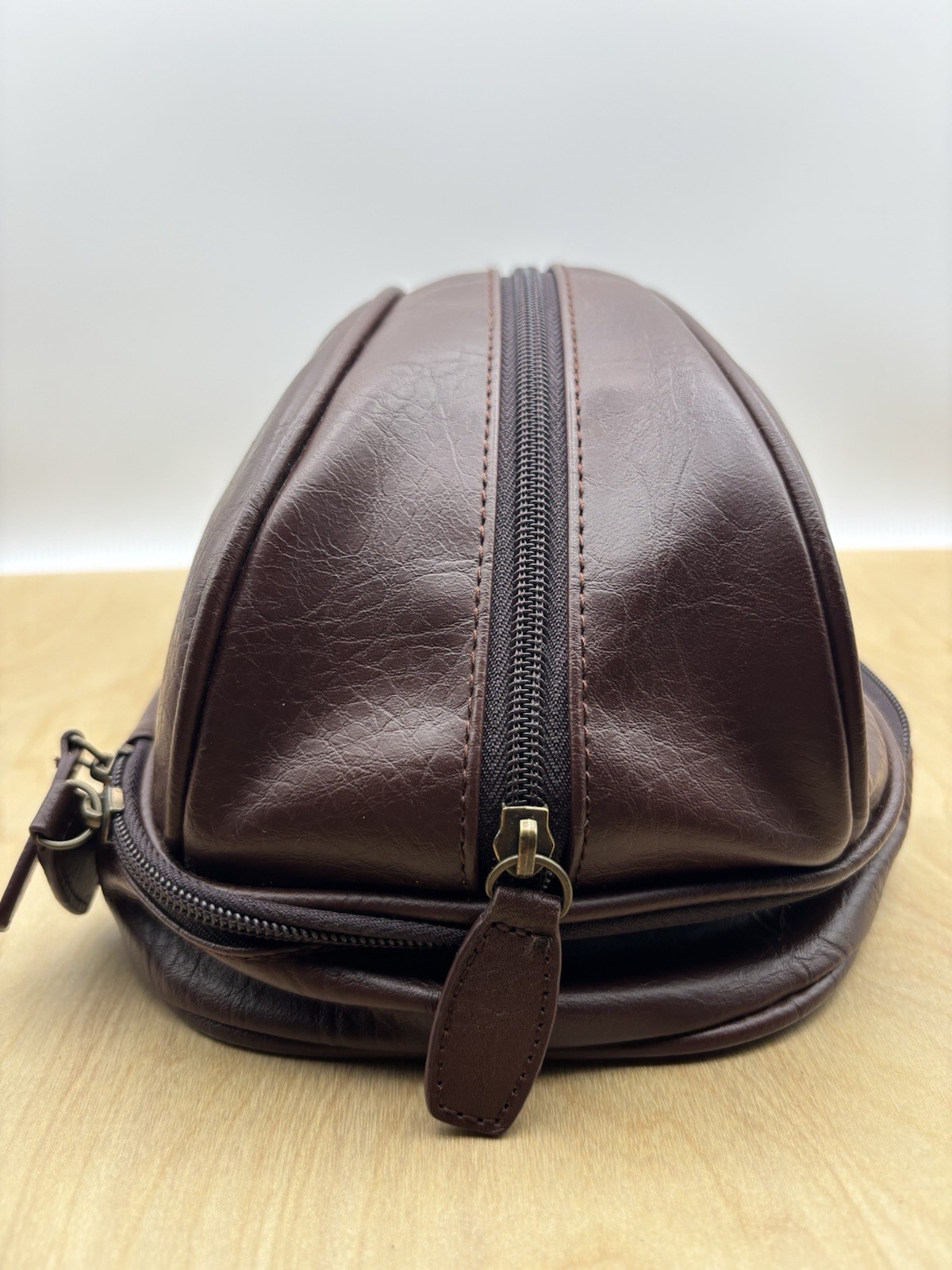 Perry Ellis Portfolio Men’s Essential Bag Toiletry Shave Brown 10”x5”