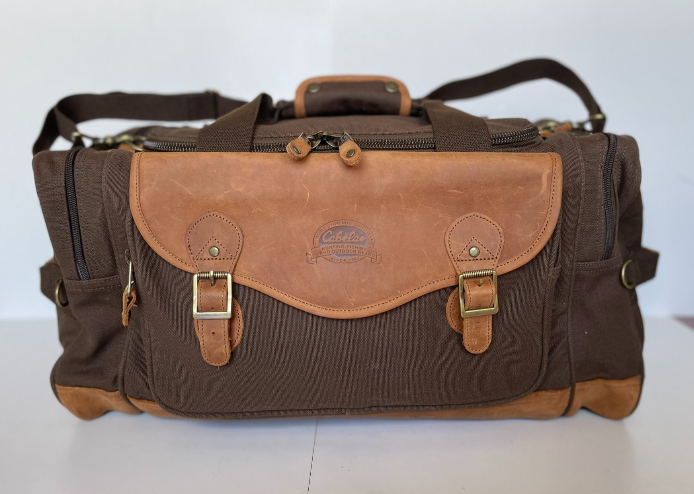 Cabela’s Vintage Battenkill Canvas & Leather Large Duffel Bag Luggage Filson
