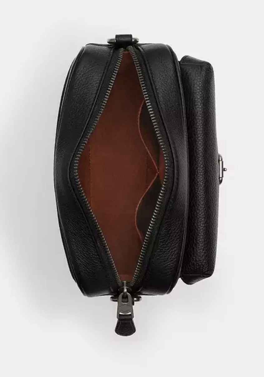 NWT 🖤 COACH MEN’S CW217 Warner Crossbody Bag In Signature Canvas Charcoal/Black