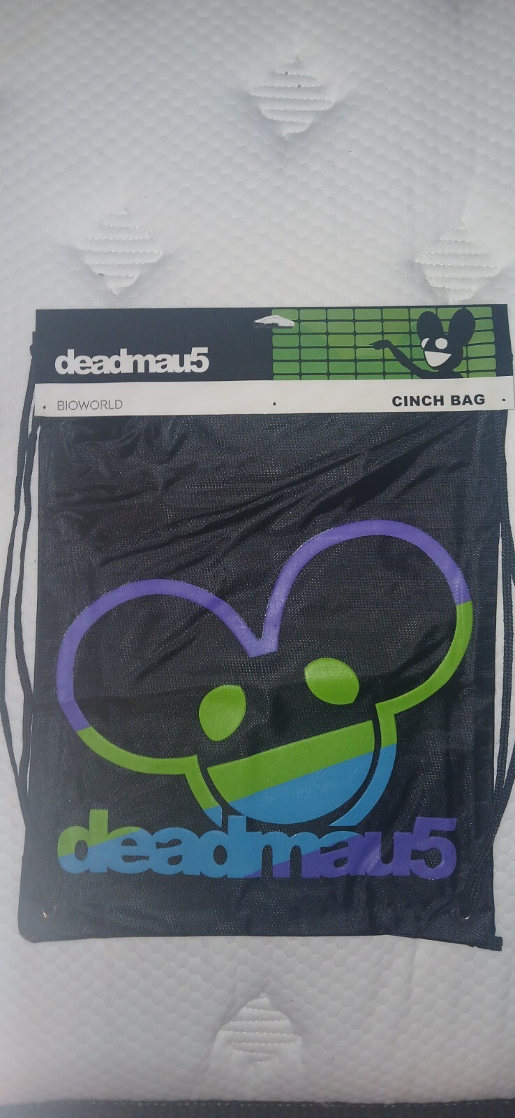 Deadmau5 Bioworld cinch bag backpack new blue purple green catbread Inc. Rave
