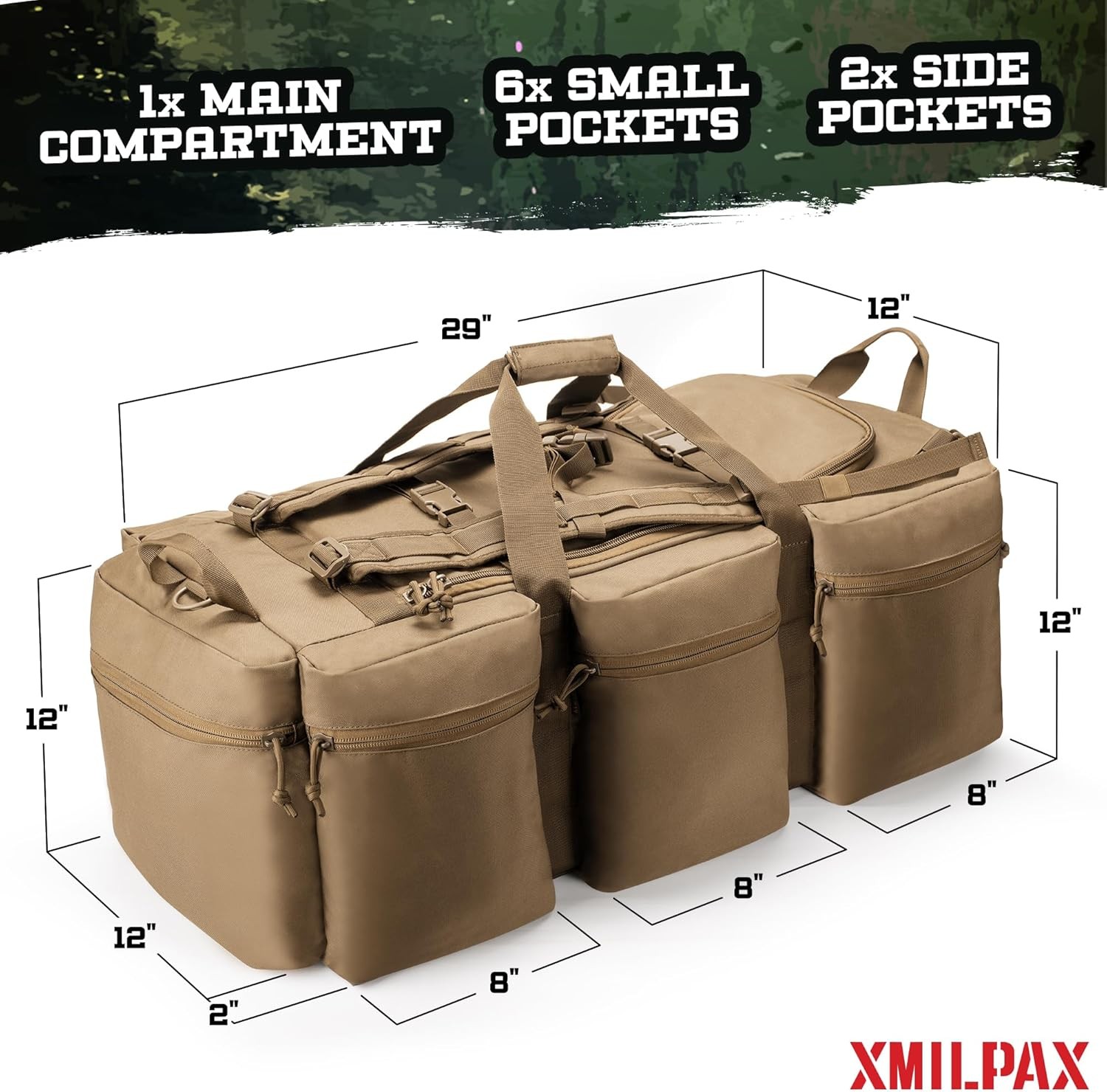 100L Large Military Duffle Bag Deployment Duffel Bag Sports Equipment Travel Lug