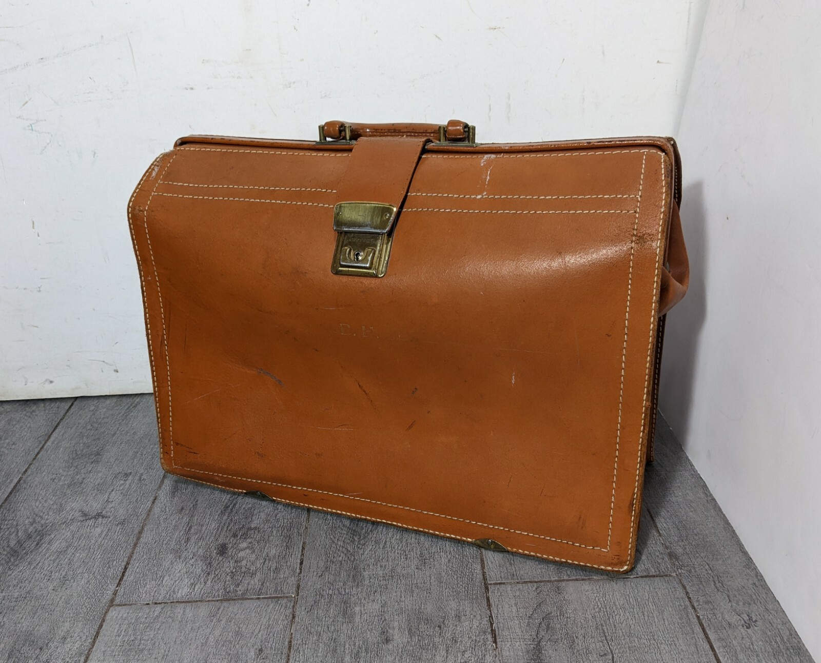 Vintage Leathercraft Briefcase Split Cowhide Leather Doctor’s Bag