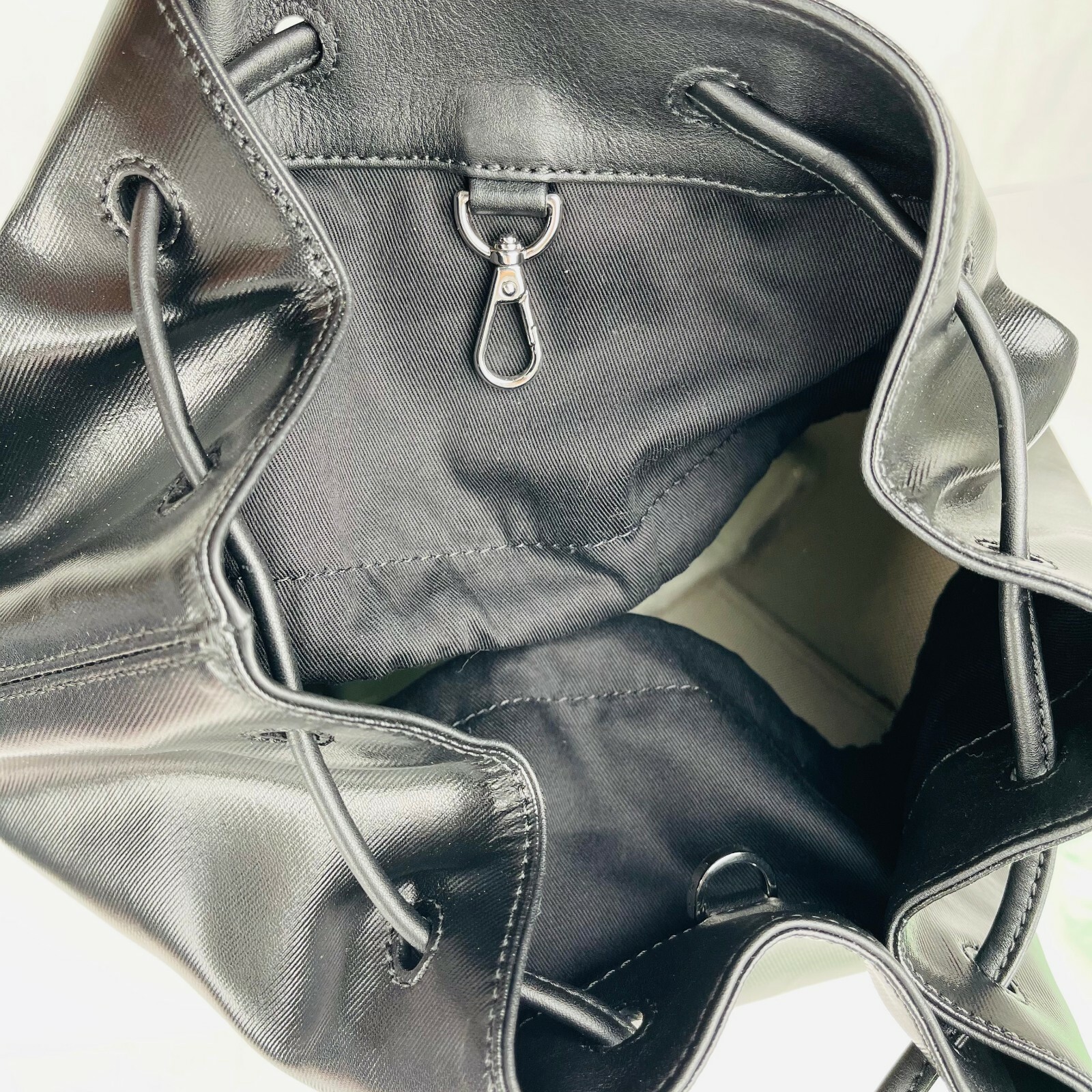 with tags $1120 MCM Tivitat Black Coated Canvas Large Drawstring Backp G1N