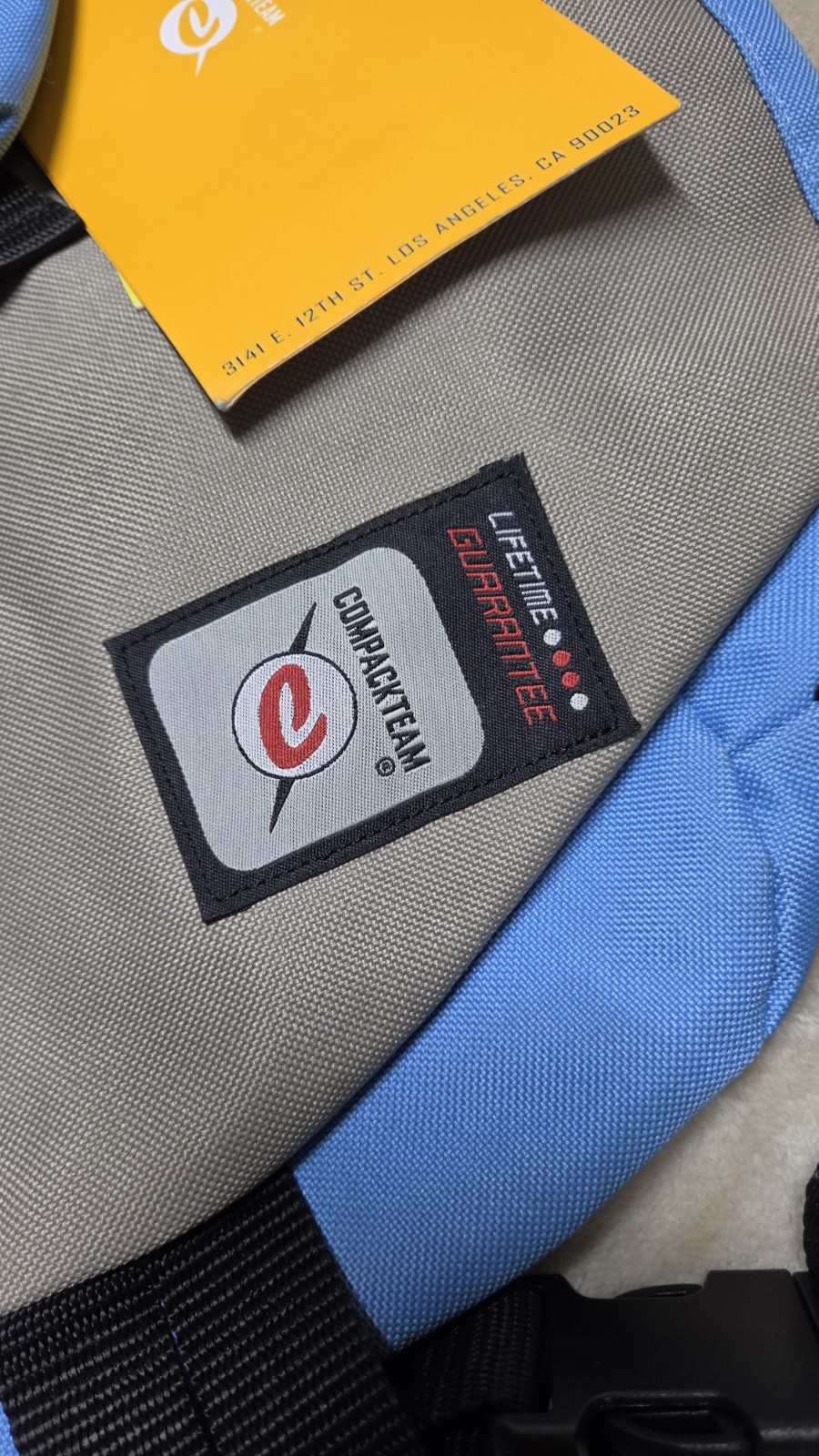Compakteam Sling Backpack Blue Gray Crossbody Hiking Travel Bag NWT Lifetime…