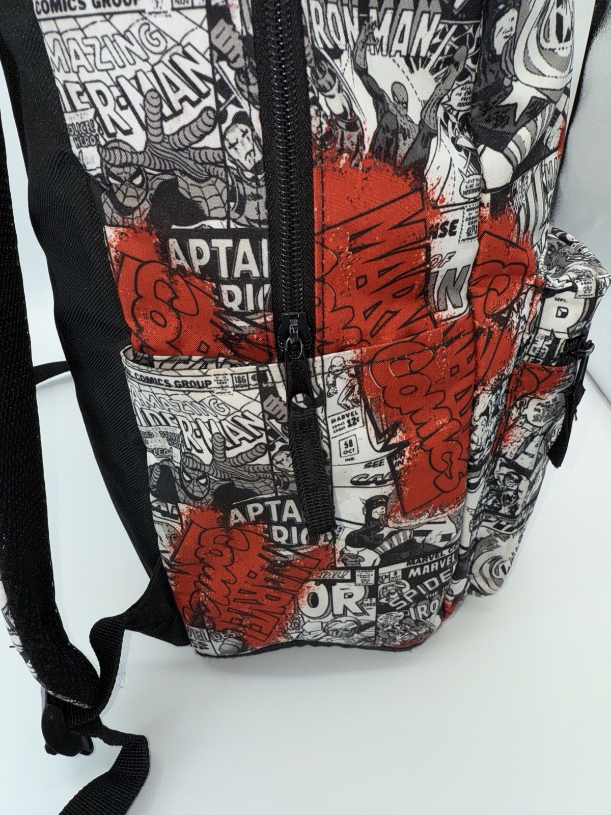 Marvel Spider-Man Iron Man Comic Book Covers Laptop Backpack School Travel Bag