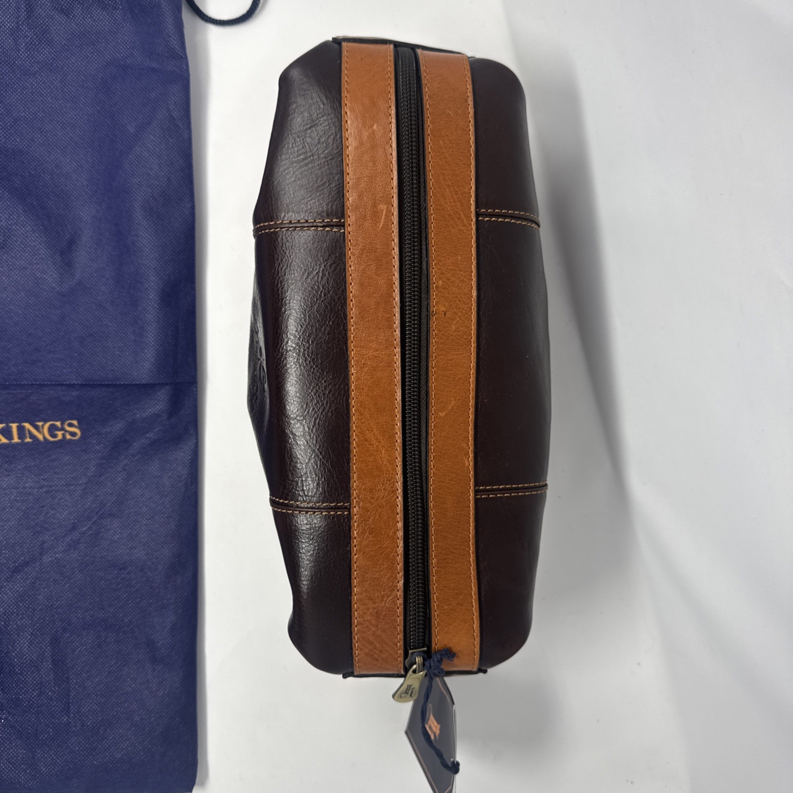 Links & Kings Sundance Travel Kit NWT Brown Premium Leather Some Minor Wear Read