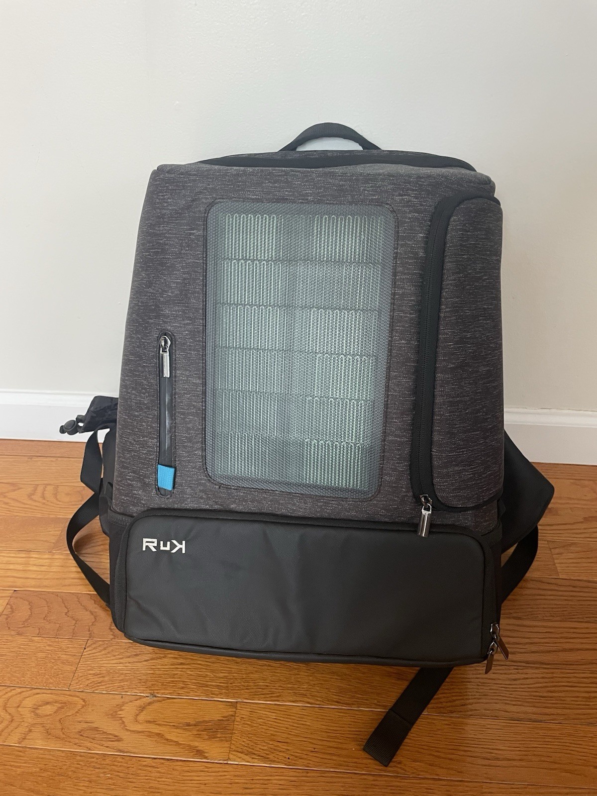 RUK Infinite Solar Pickle Ball Backpack Heather Grey And Black Solar Power