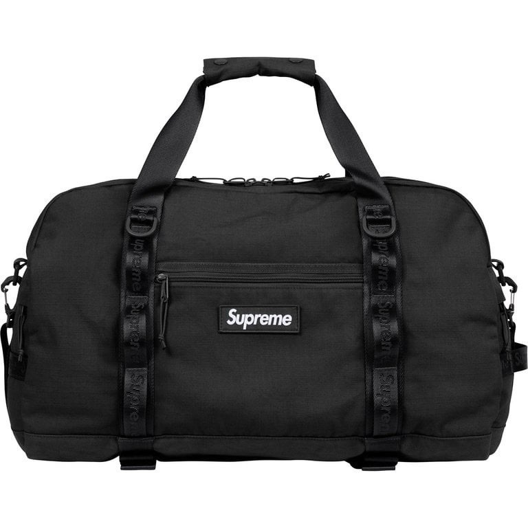 Supreme Duffle Bag SS26 Box Logo Black Water Res. Cordura Cotton Blend Ripstop